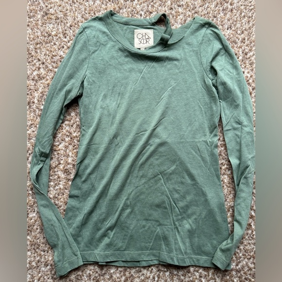 NWOT Chaser Asymmetrical long sleeve top size xs green - Picture 1 of 4